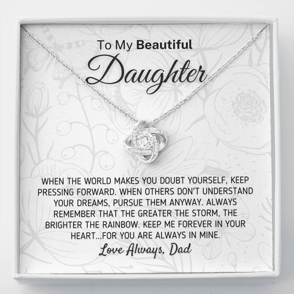 Gift For Daughter The Greater The Storm Necklace (0115) Jewelry Two-Toned Gift Box