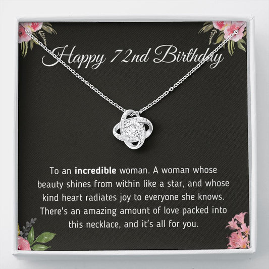 Happy 72nd Birthday Necklace Jewelry Two-Toned Gift Box