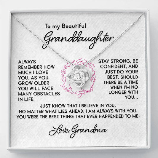 Gift for Granddaughter "I Believe In You" Love Grandma Necklace Jewelry Two-Toned Gift Box