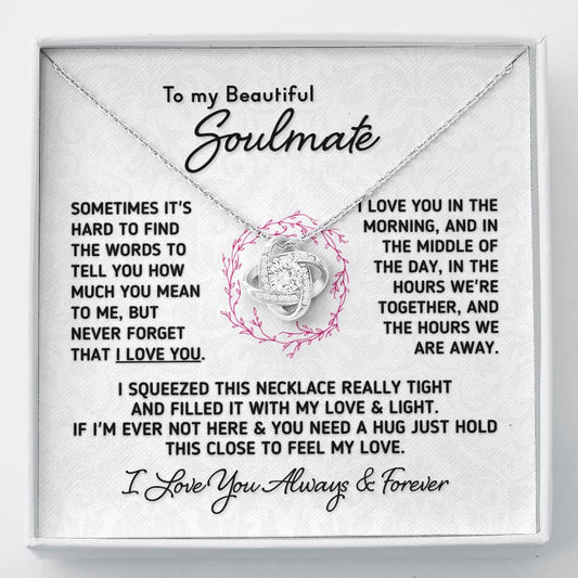 Gift for Soulmate "I Love You In The Morning" Necklace Jewelry Two Toned Box