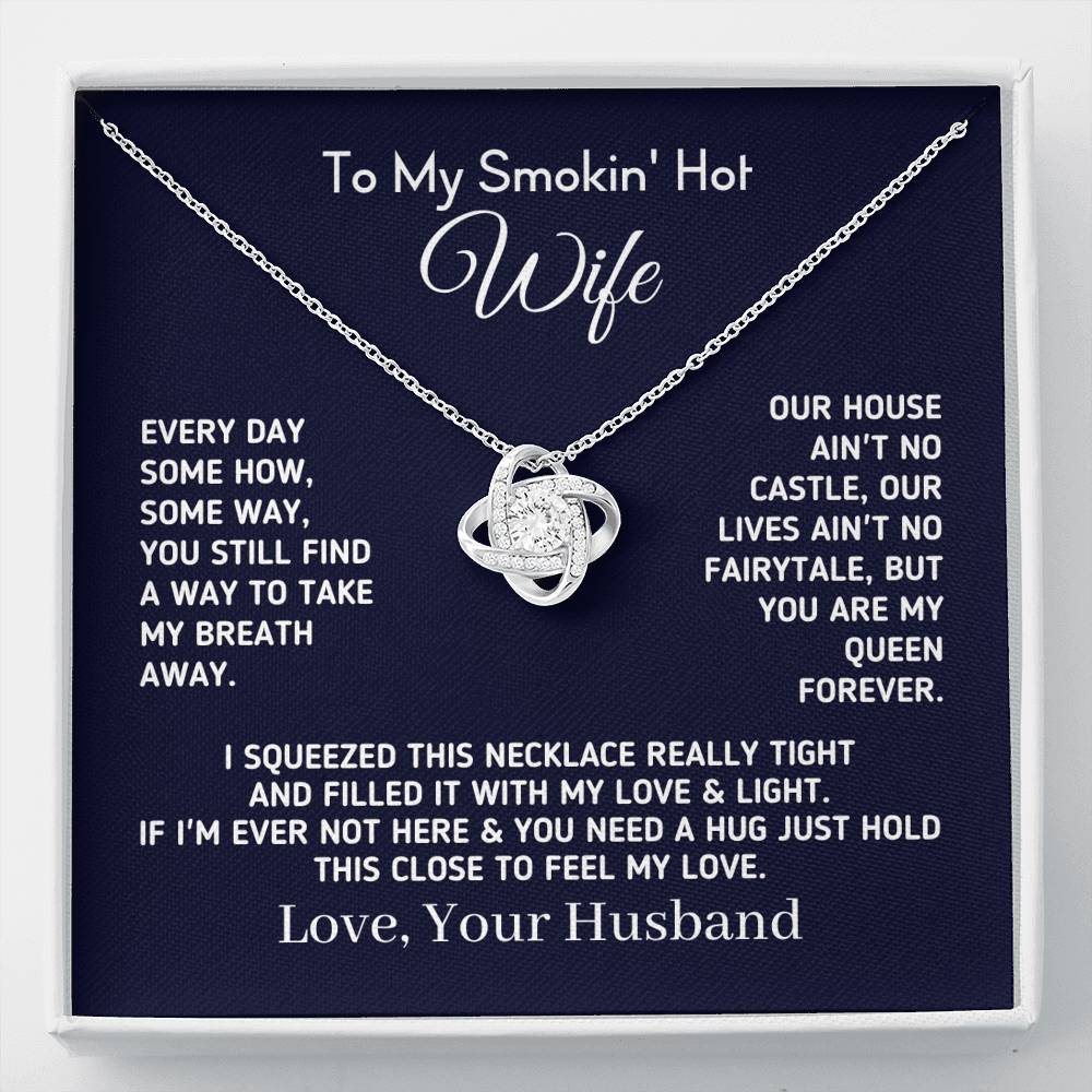 Gift for Wife - "My Queen Forever" Necklace Jewelry Two-Toned Gift Box