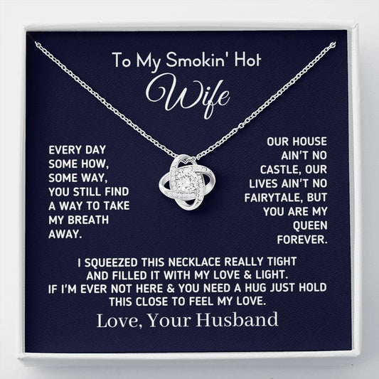 Gift for Wife - "My Queen Forever" Necklace Jewelry Two-Toned Gift Box