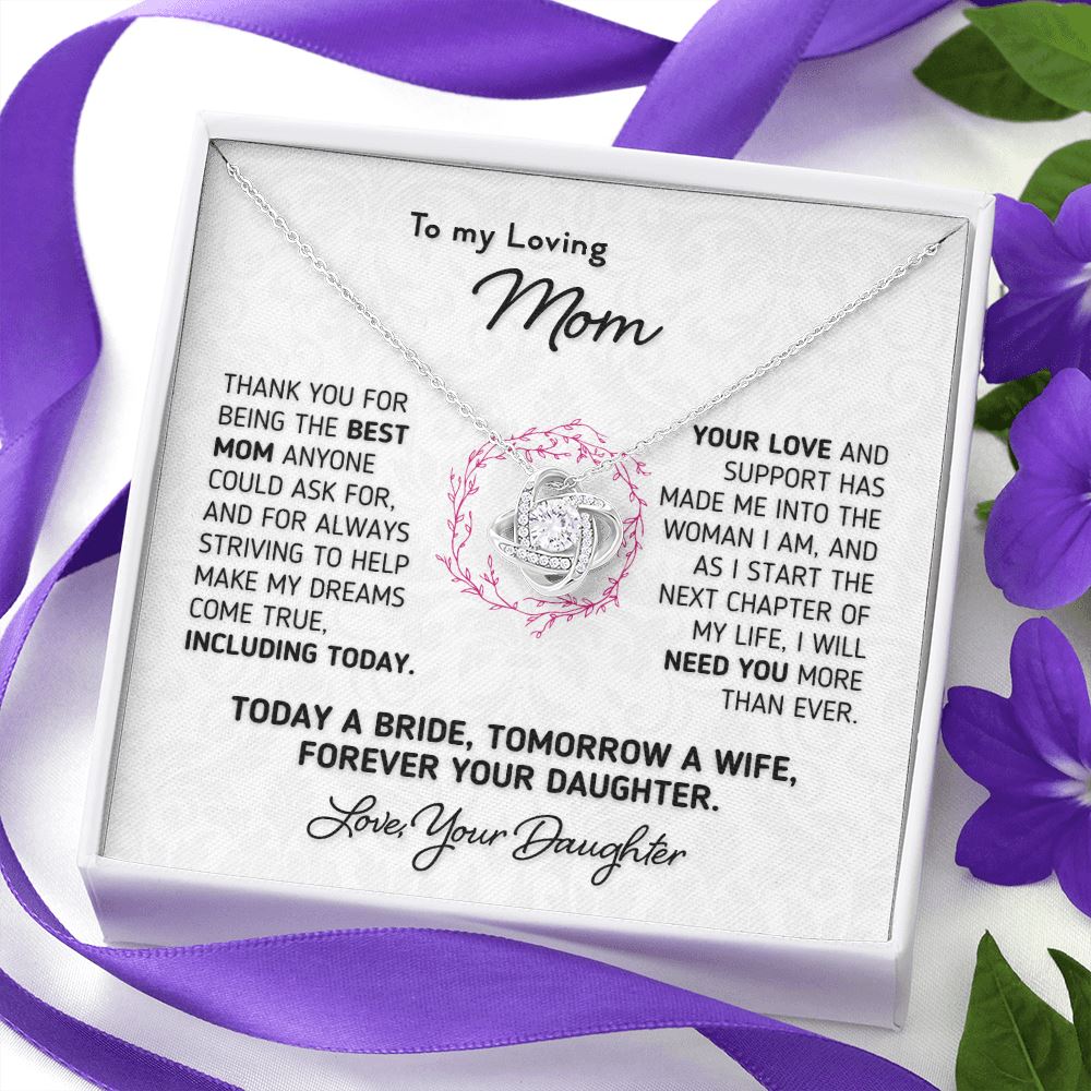 Gift For Mother Of The Bride "Forever Your Daughter" Necklace Jewelry