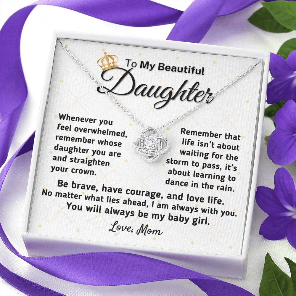 Gift for Daughter From Mom - "Straighten Your Crown" Knot Necklace (0127) Jewelry