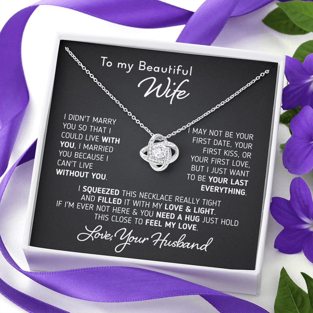Gift for Wife "I Can't Live Without You" Necklace Jewelry