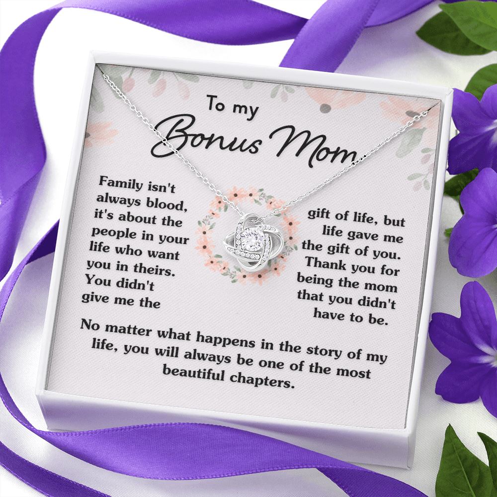 Gift For Bonus Mom "Most Beautiful Chapters" Necklace Jewelry