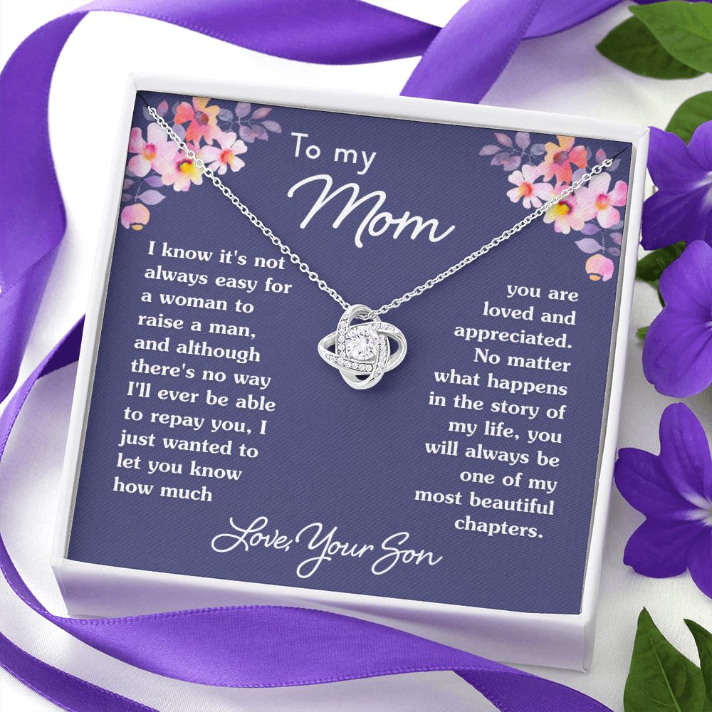Gift For Mom From Son "Most Beautiful Chapters" Necklace Jewelry