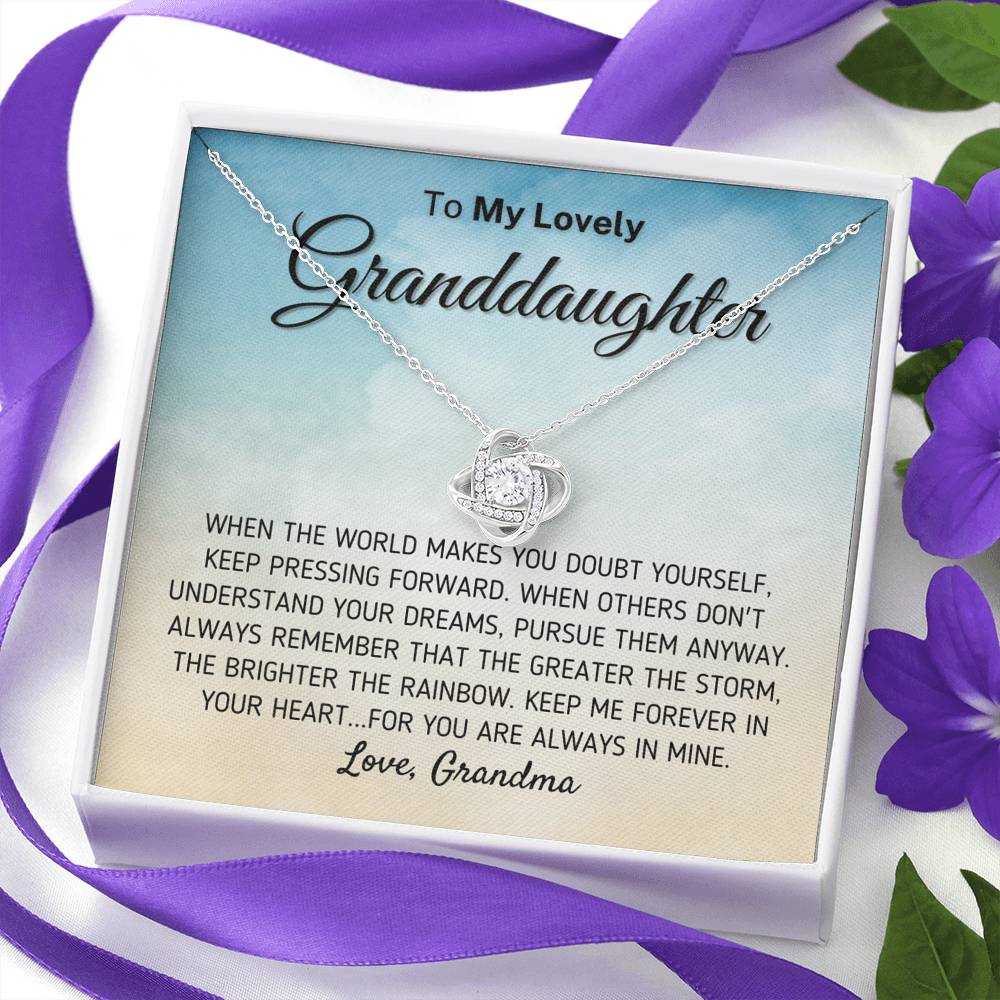 Gift for Granddaughter - "The Greater The Storm" Love Grandma - Necklace (0130) Jewelry