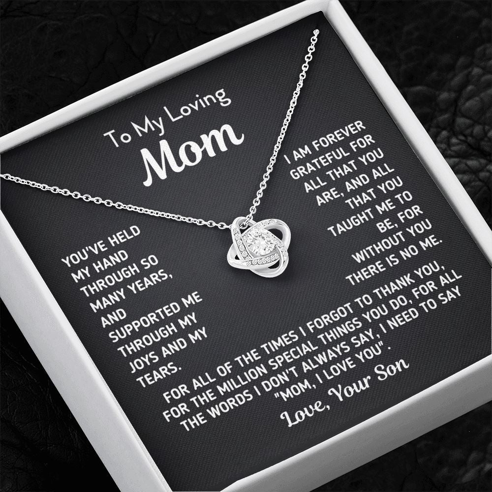 Gift for Mom From Son - "Without You There Is No Me" Necklace Jewelry