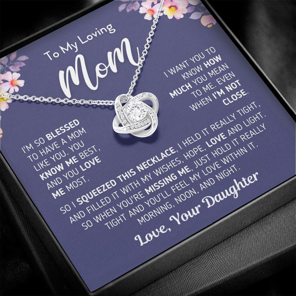 Gift For Mom From Daughter "I Am So Blessed" Necklace Jewelry