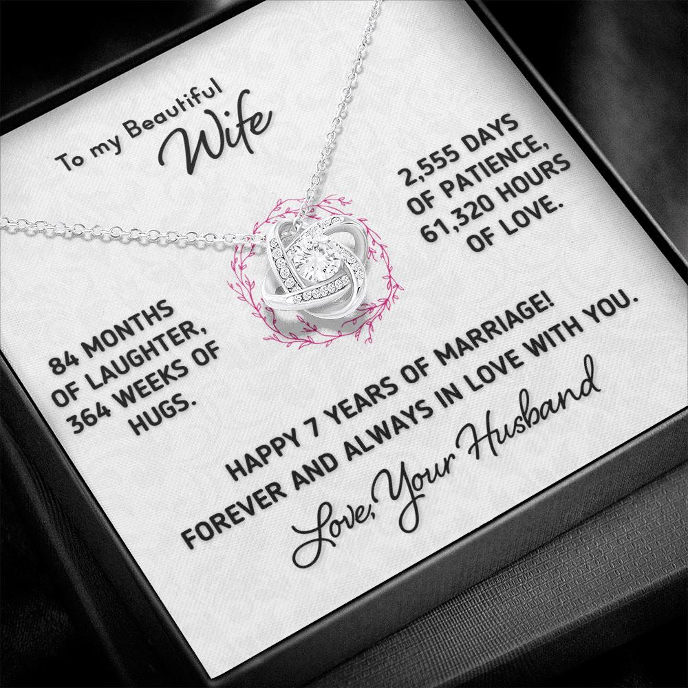 Gift for Wife - Happy 7 Year Anniversary Necklace Jewelry