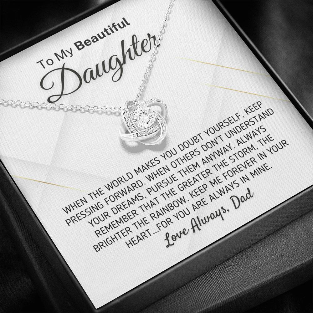 "Gift for Daughter - The Greater The Storm" Love Dad Necklace Jewelry