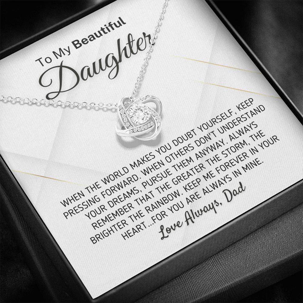 "Gift for Daughter - The Greater The Storm" Love Dad Necklace Jewelry 