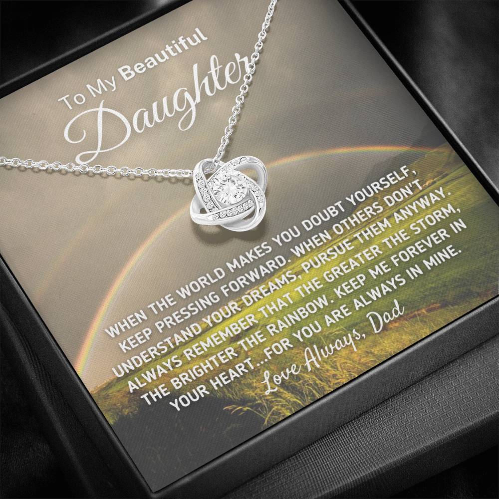 "To My Beautiful Daughter - The Greater The Storm" Love Dad Necklace (0109) Jewelry