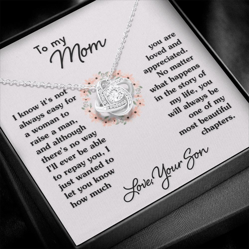 Gift For Mom From Son "Most Beautiful Chapters" Necklace Jewelry