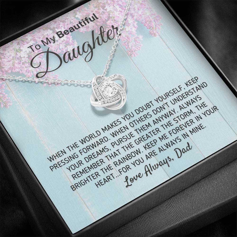 "To My Beautiful Daughter - The Greater The Storm" Love Dad Necklace (0118) Jewelry
