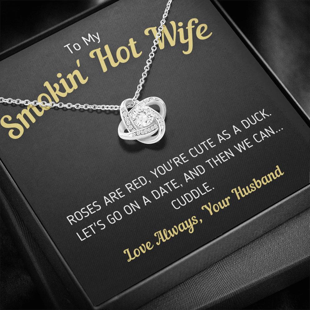 Funny "To My Smokin' Hot Wife - You're Cute As A Duck" Necklace Jewelry