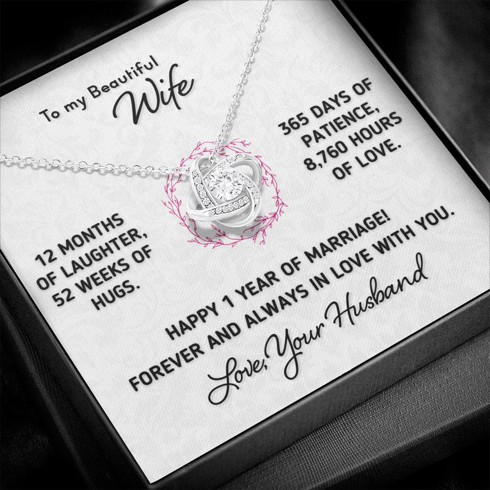 Gift for Wife - Happy 1 Year Anniversary Necklace Jewelry