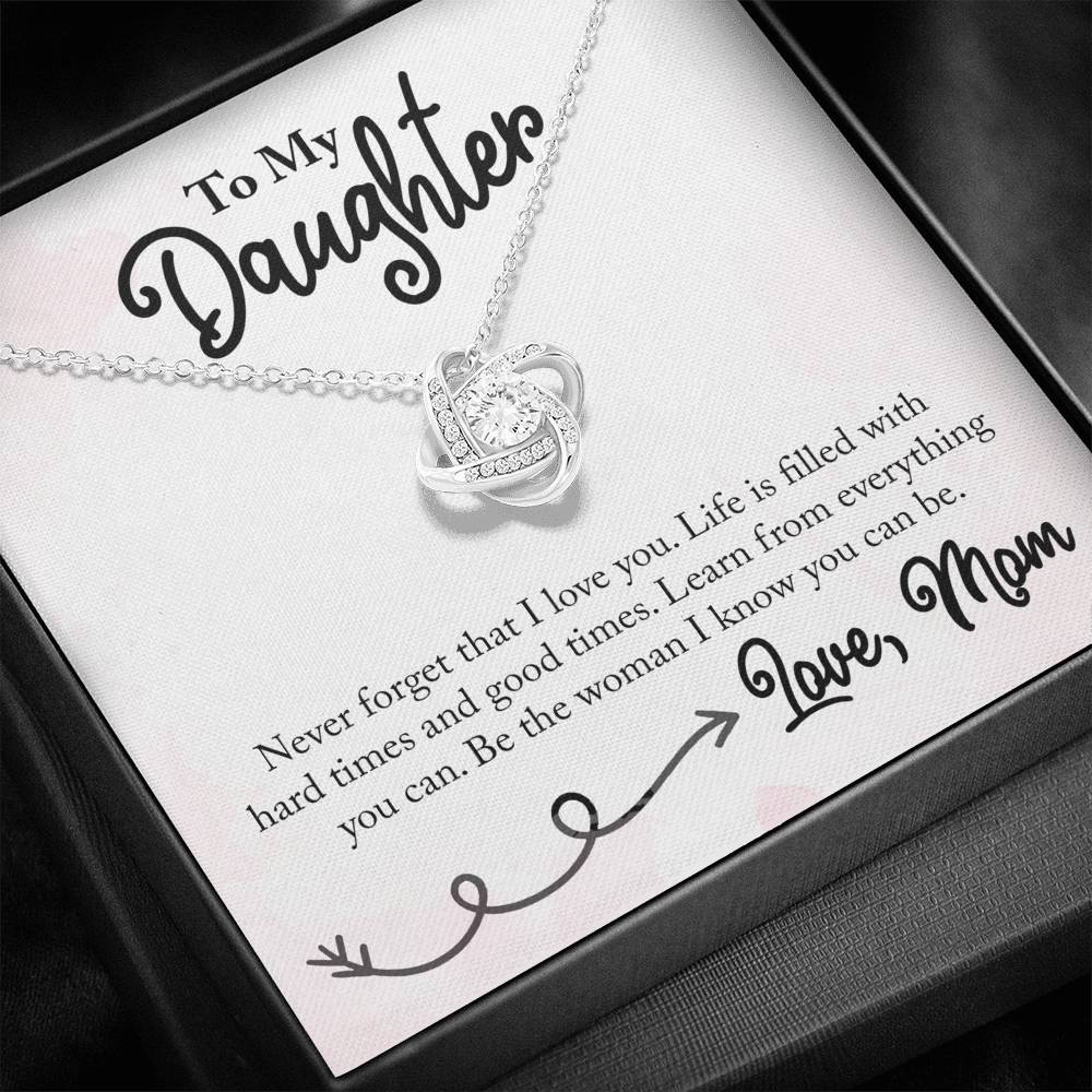 Gift for Daughter "Never Forget That I Love You" Necklace Jewelry