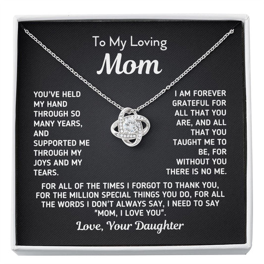 Gift for Mom From Daughter - "Without You There Is No Me" Necklace Jewelry