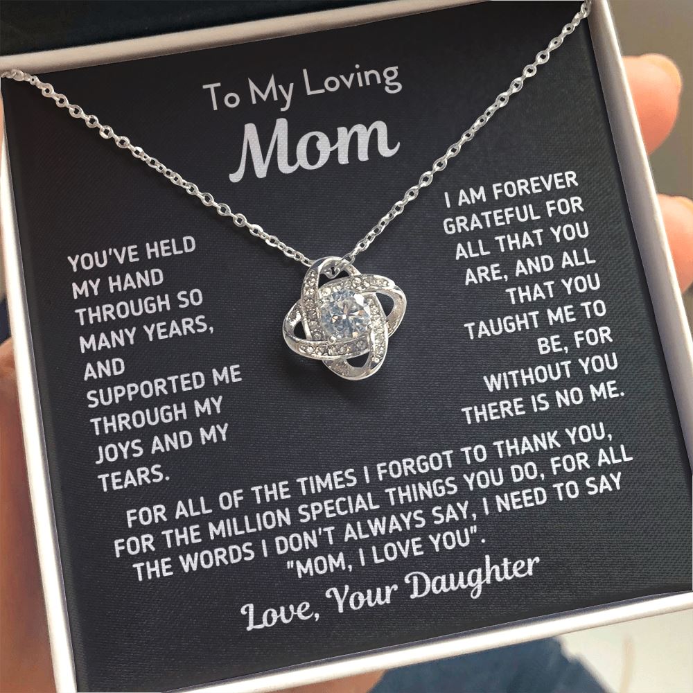 Gift for Mom From Daughter - "Without You There Is No Me" Necklace Jewelry Two-Toned Gift Box