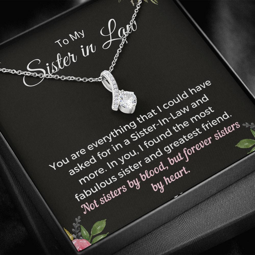 To My Sister in Law - Forever Sisters By Heart Necklace Jewelry