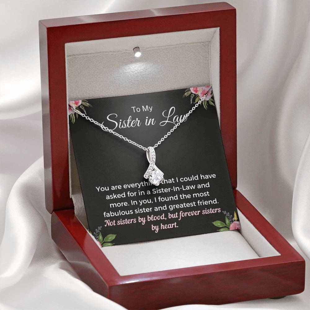 To My Sister in Law - Forever Sisters By Heart Necklace Jewelry