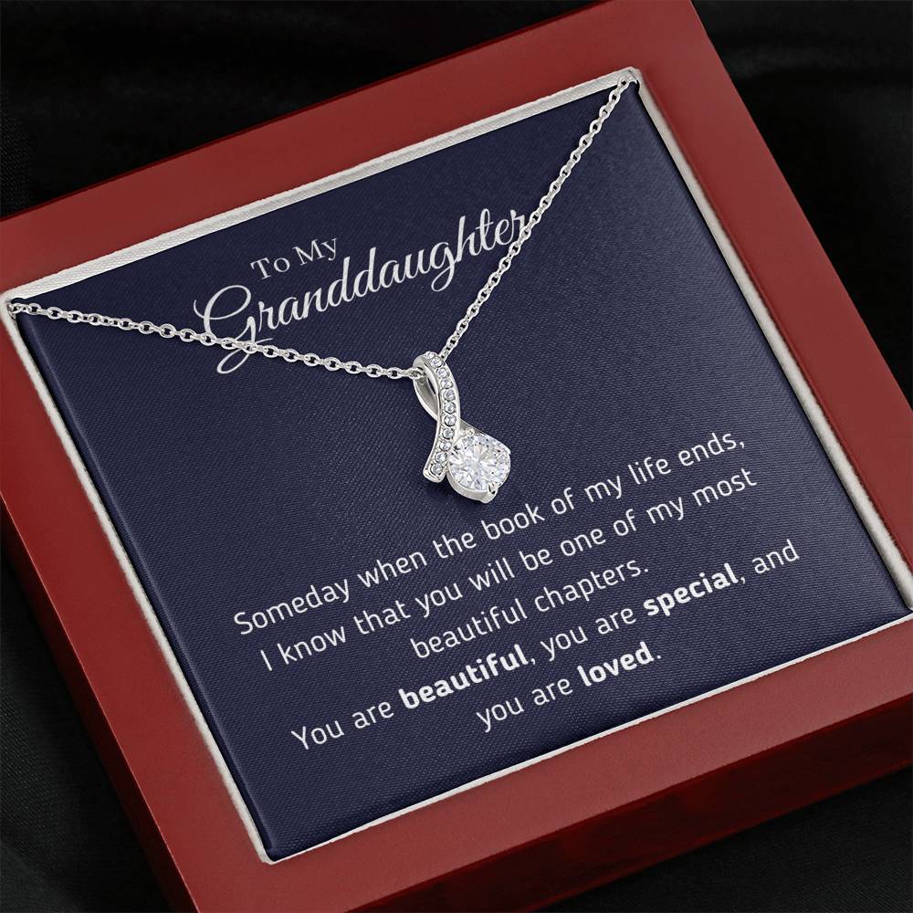 To My Granddaughter - You Are Loved Necklace Jewelry Mahogany Style Luxury Box