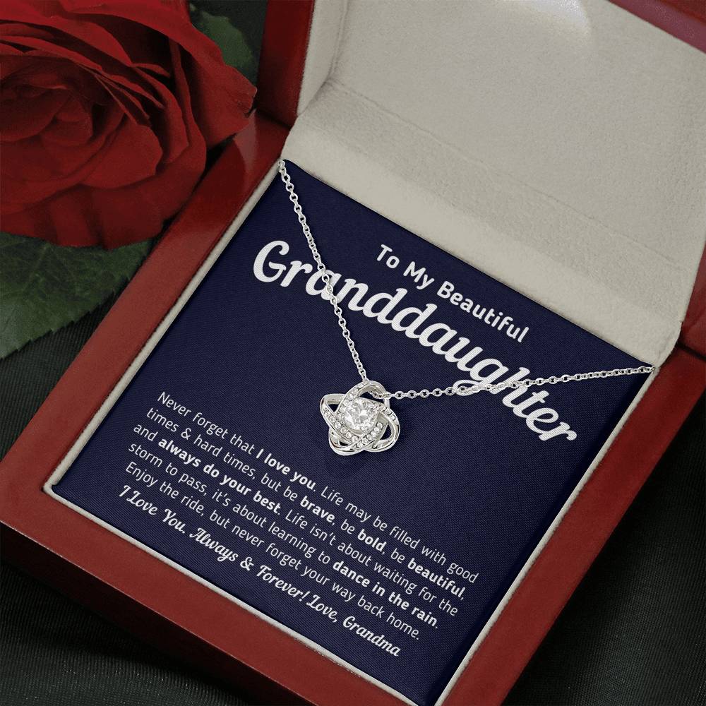 To My Beautiful Granddaughter - Never Forget That I Love You (Knot Necklace) Jewelry