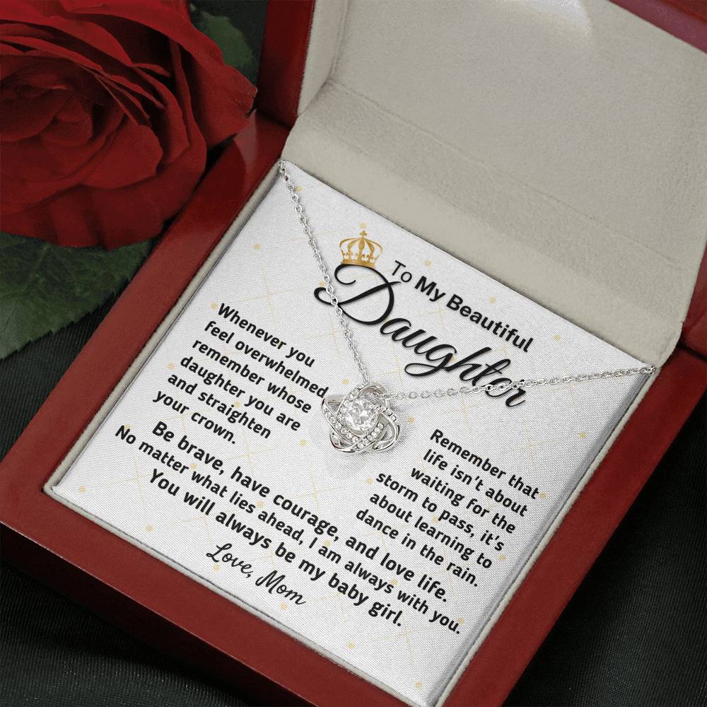 Gift for Daughter From Mom - "Straighten Your Crown" Knot Necklace (0127) Jewelry