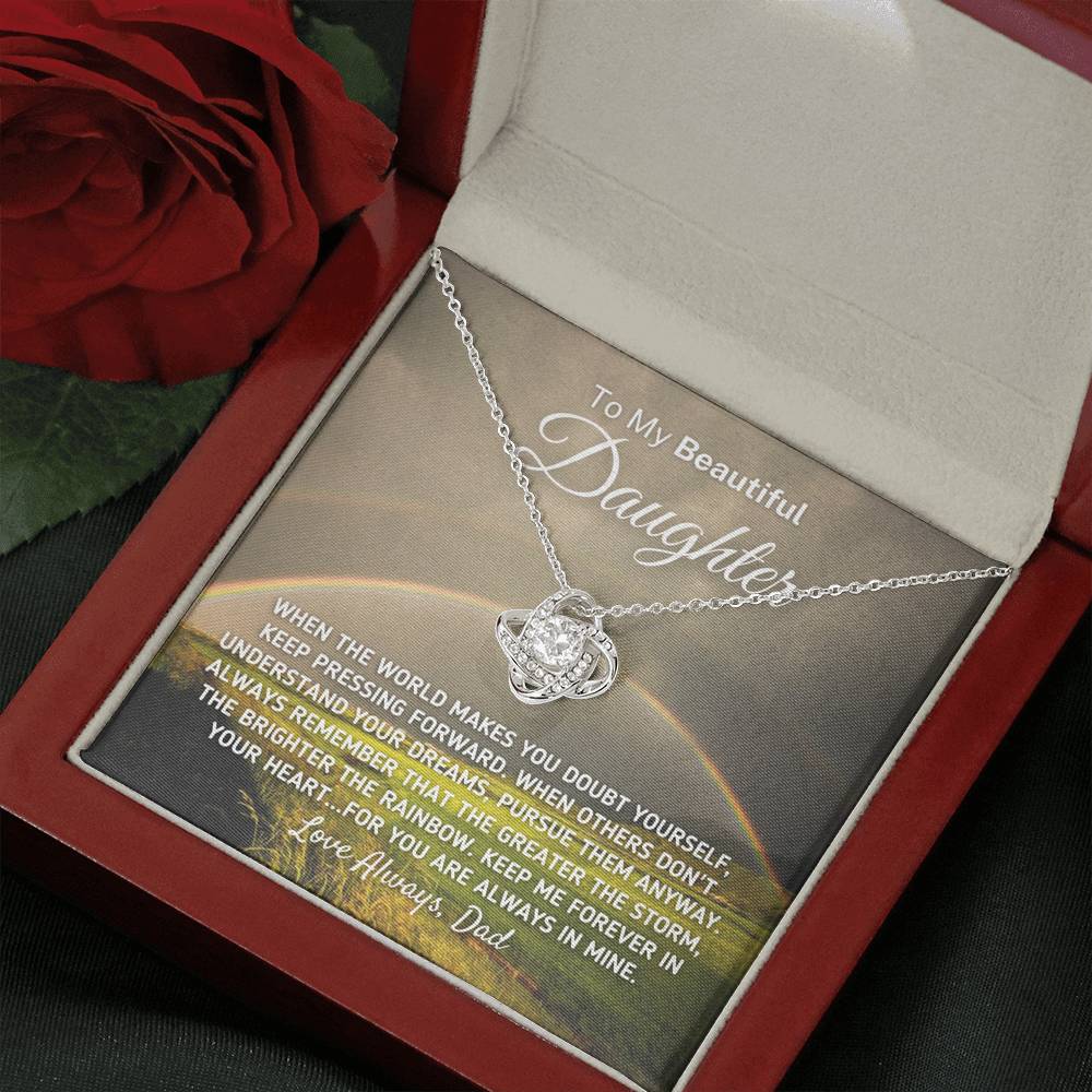 "To My Beautiful Daughter - The Greater The Storm" Love Dad Necklace (0109) Jewelry