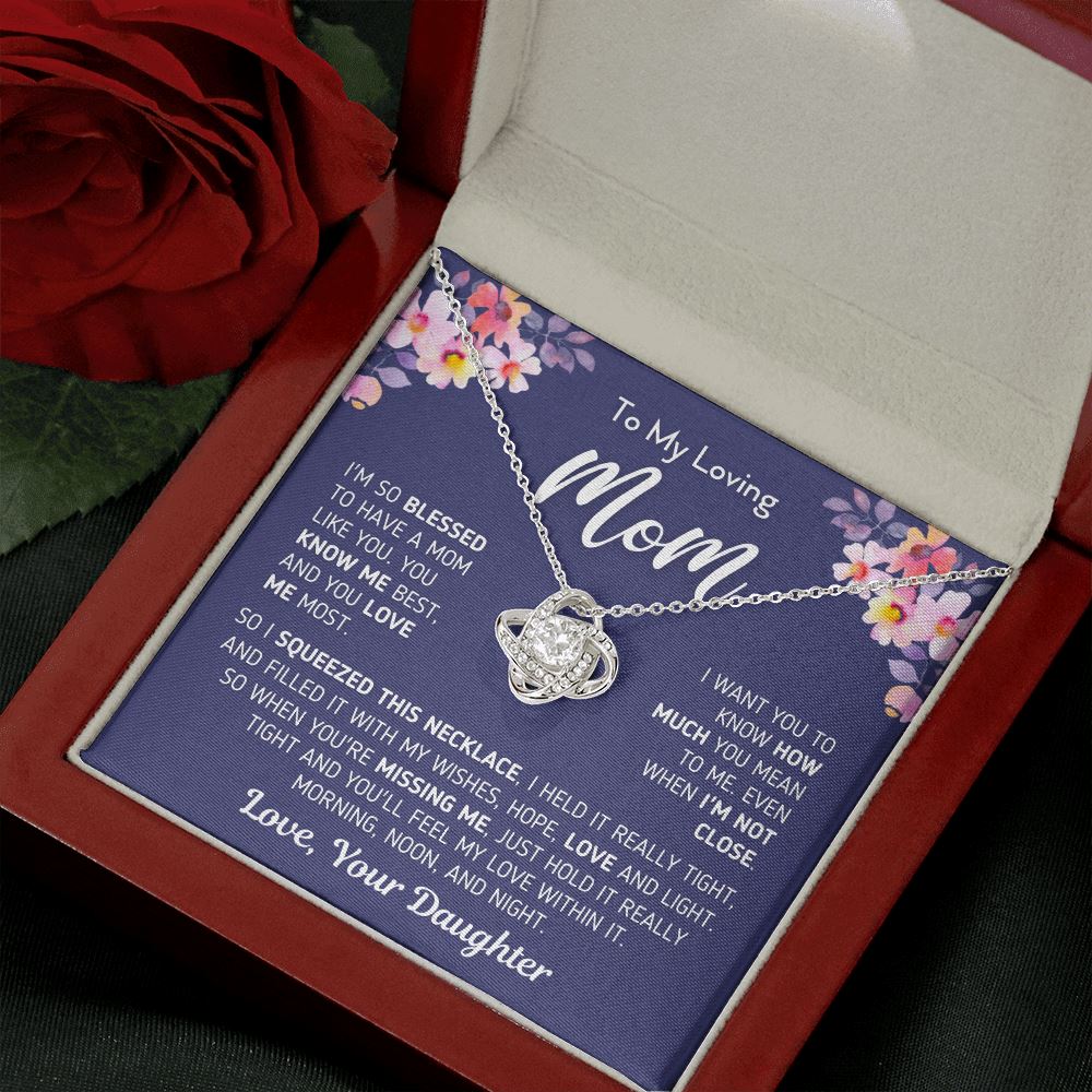 Gift For Mom From Daughter "I Am So Blessed" Necklace Jewelry