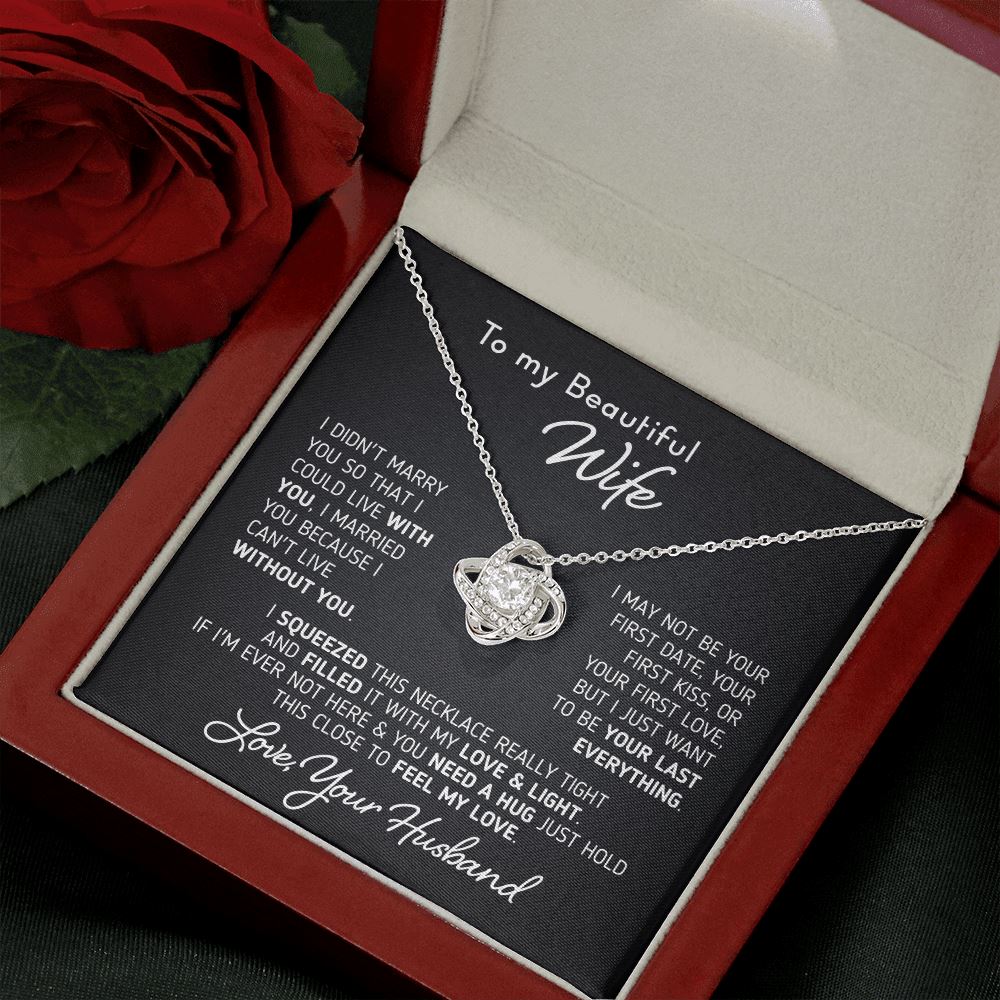Gift for Wife "I Can't Live Without You" Necklace Jewelry