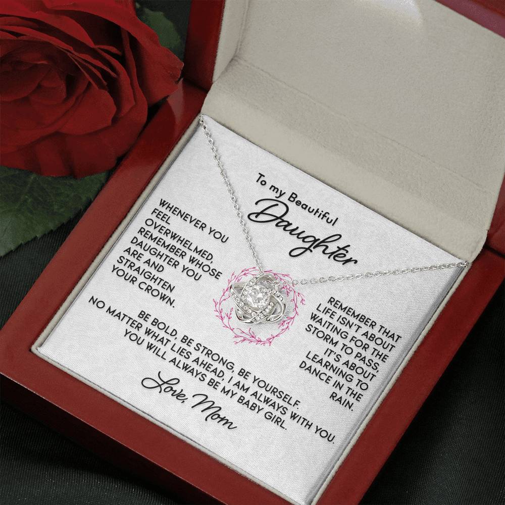 Gift for Daughter - "Learning To Dance In The Rain" Love Mom - Necklace Jewelry