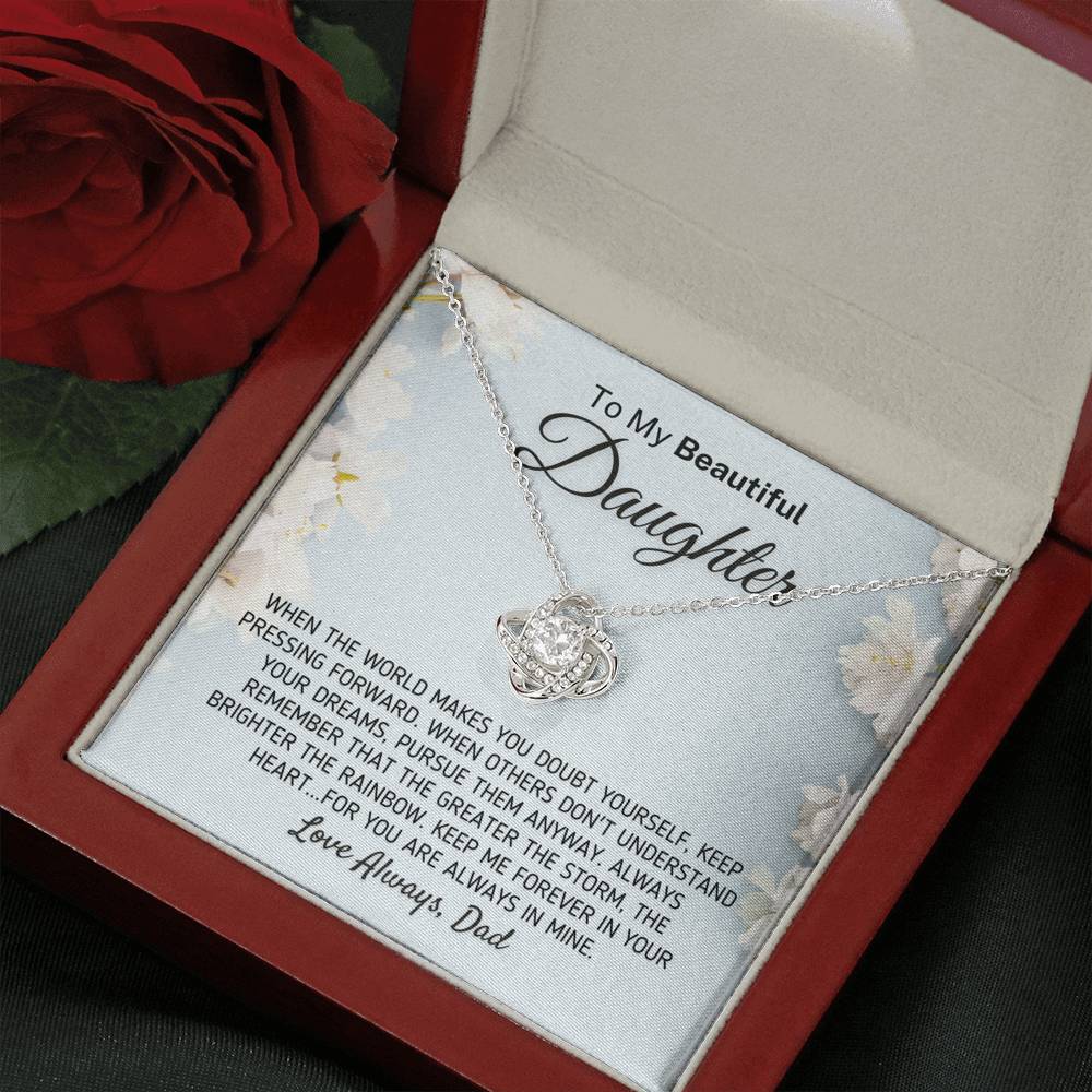 "To My Beautiful Daughter - The Greater The Storm" Love Dad Necklace (0112) Jewelry