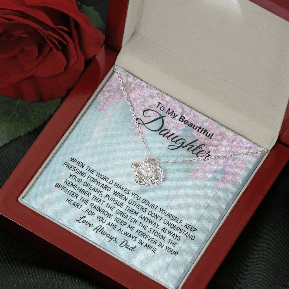 "To My Beautiful Daughter - The Greater The Storm" Love Dad Necklace (0118) Jewelry
