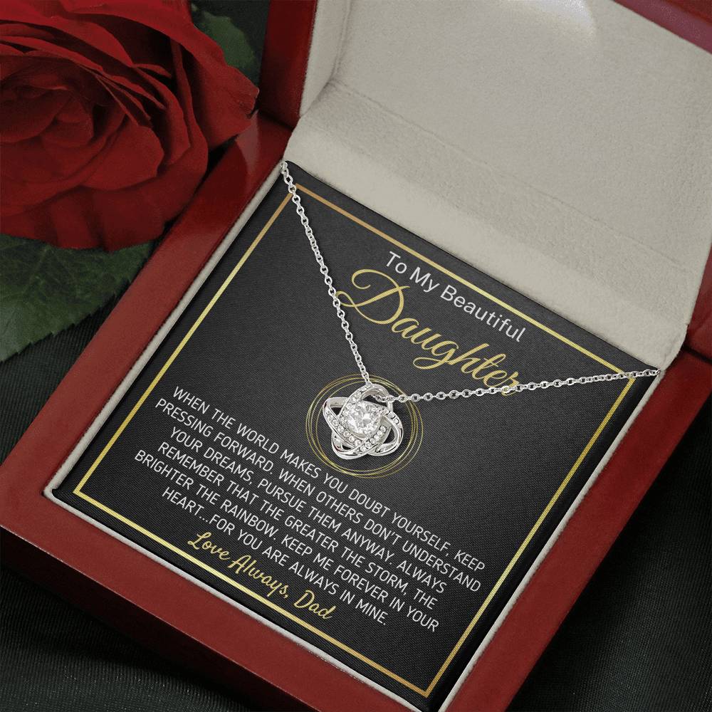 "To My Beautiful Daughter - The Greater The Storm" Love Dad Necklace (0106) Jewelry
