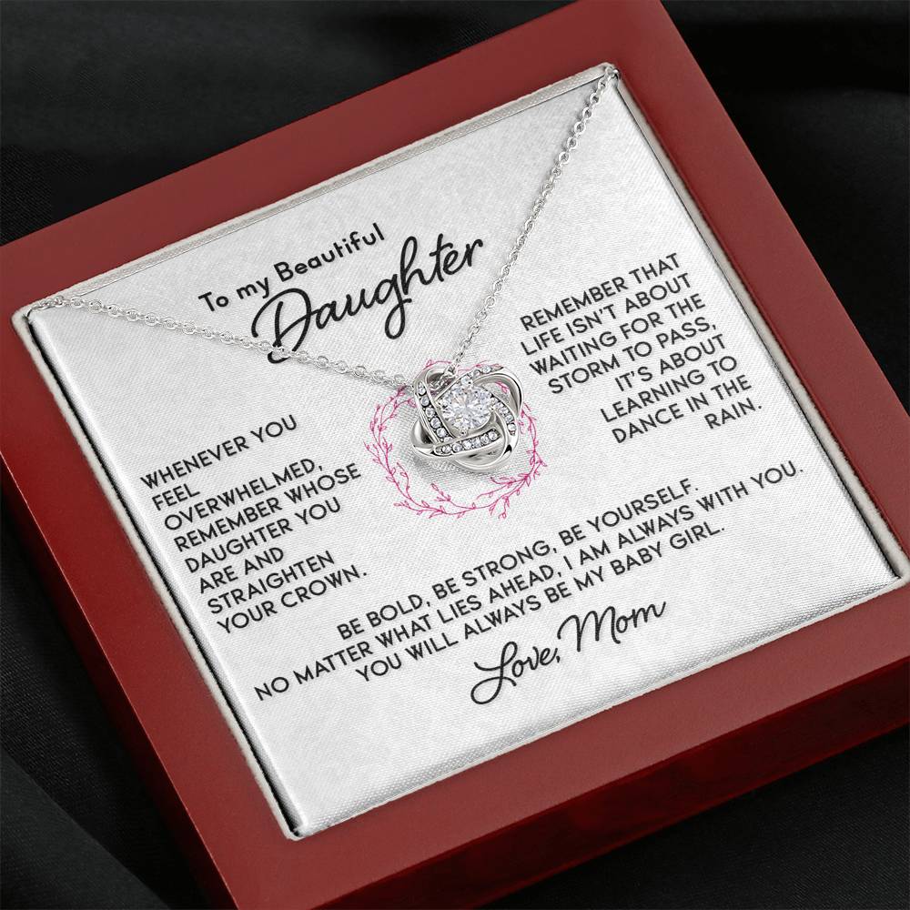 Gift for Daughter - "Learning To Dance In The Rain" Love Mom - Necklace Jewelry