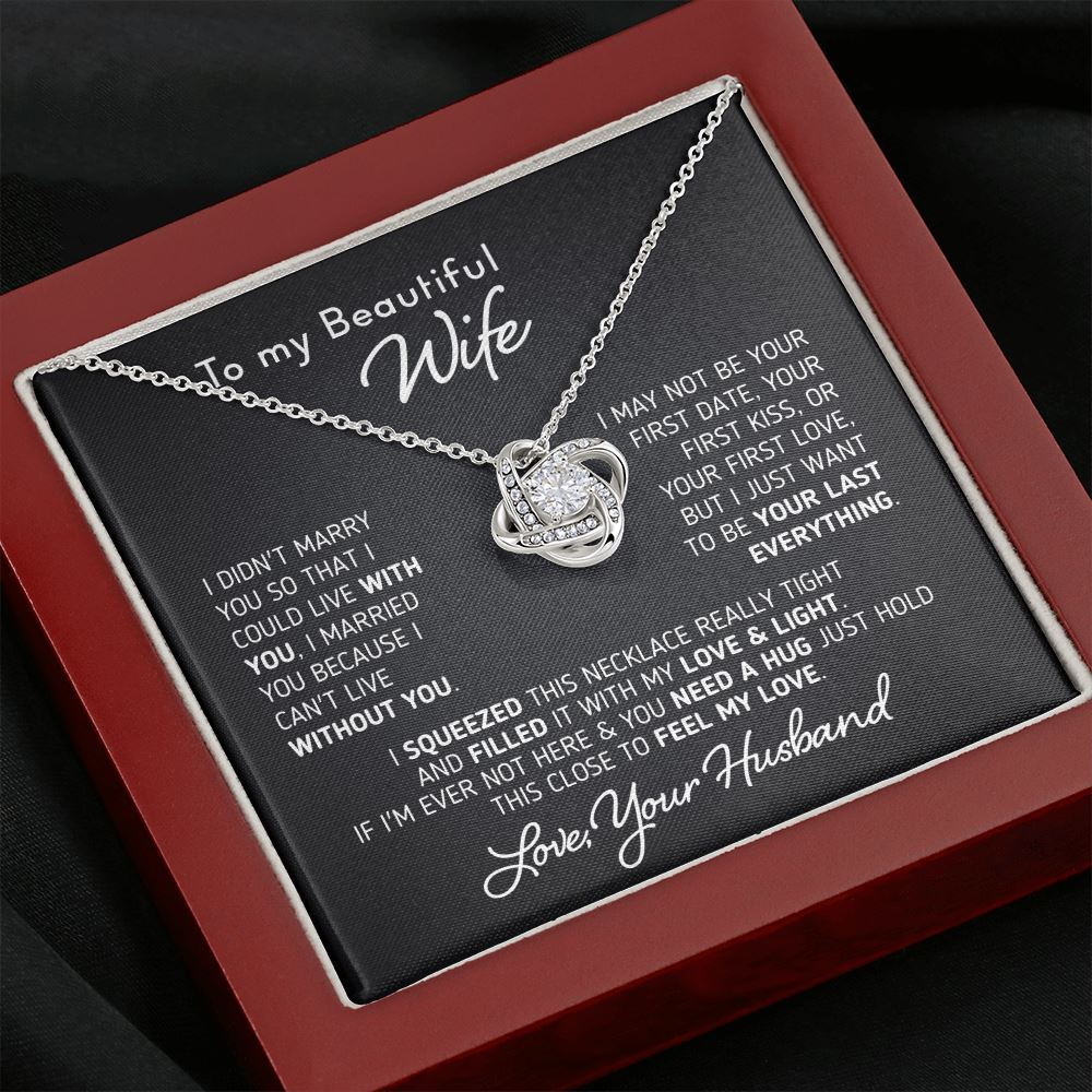 Gift for Wife "I Can't Live Without You" Necklace Jewelry