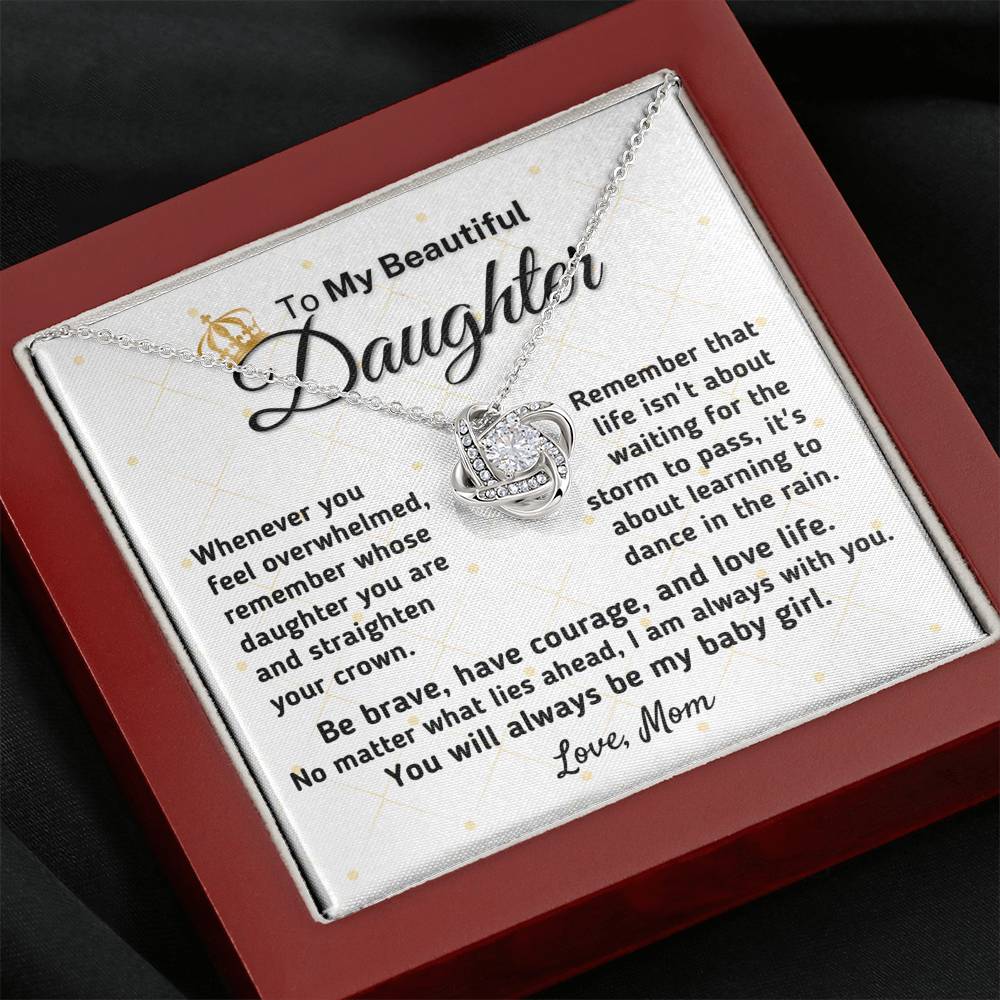 Gift for Daughter From Mom - "Straighten Your Crown" Knot Necklace (0127) Jewelry