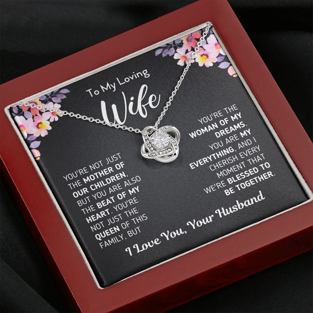Gift For Wife "The Woman Of My Dreams" Jewelry Mahogany Style Luxury Box (w/LED)