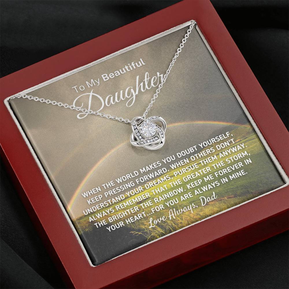 "To My Beautiful Daughter - The Greater The Storm" Love Dad Necklace (0109) Jewelry