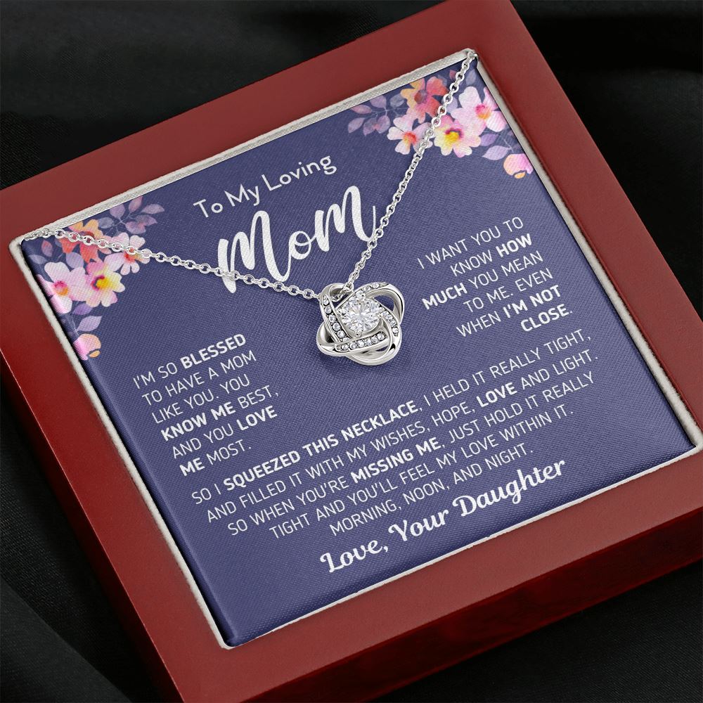 Gift For Mom From Daughter "I Am So Blessed" Necklace Jewelry