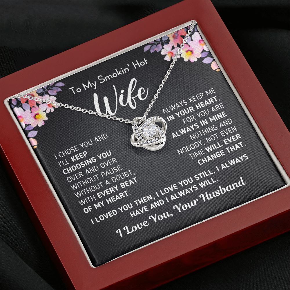 Gift For Wife "I Always Will" Necklace Jewelry Mahogany Style Luxury Box