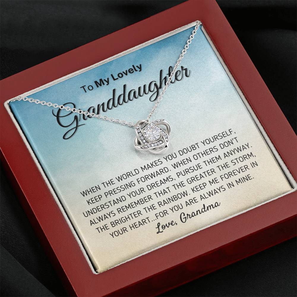 Gift for Granddaughter - "The Greater The Storm" Love Grandma - Necklace (0130) Jewelry