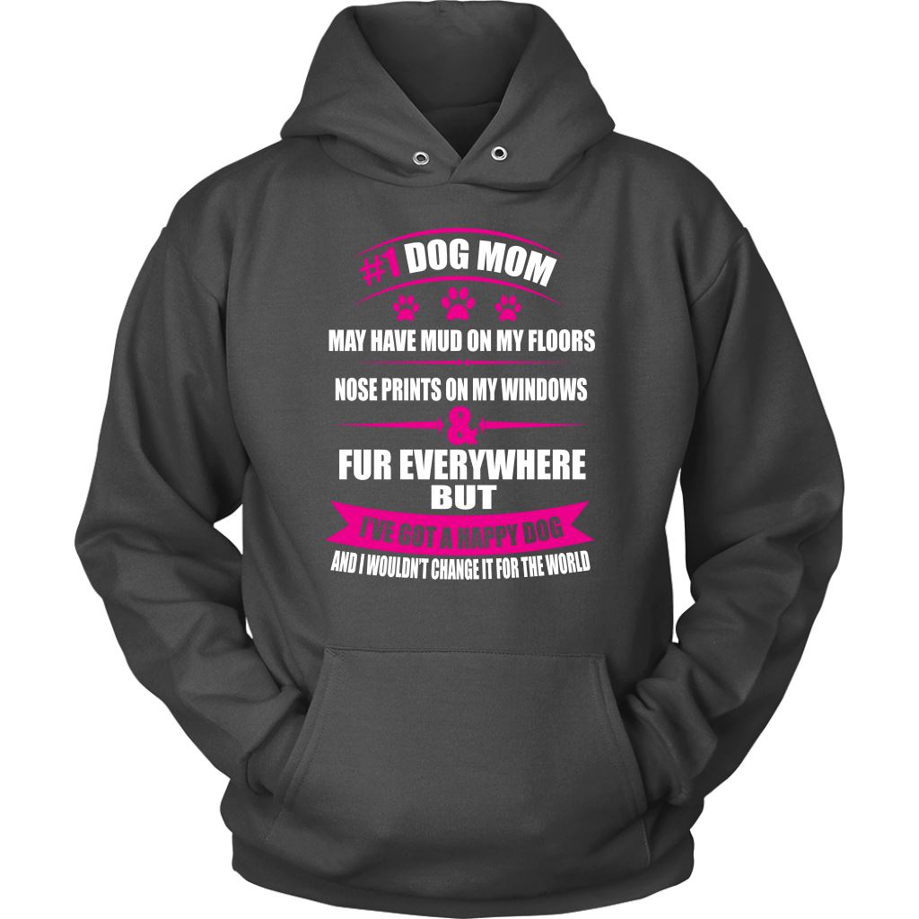 "#1 Dog Mom" - Shirts and Hoodies T-shirt Unisex Hoodie Charcoal S