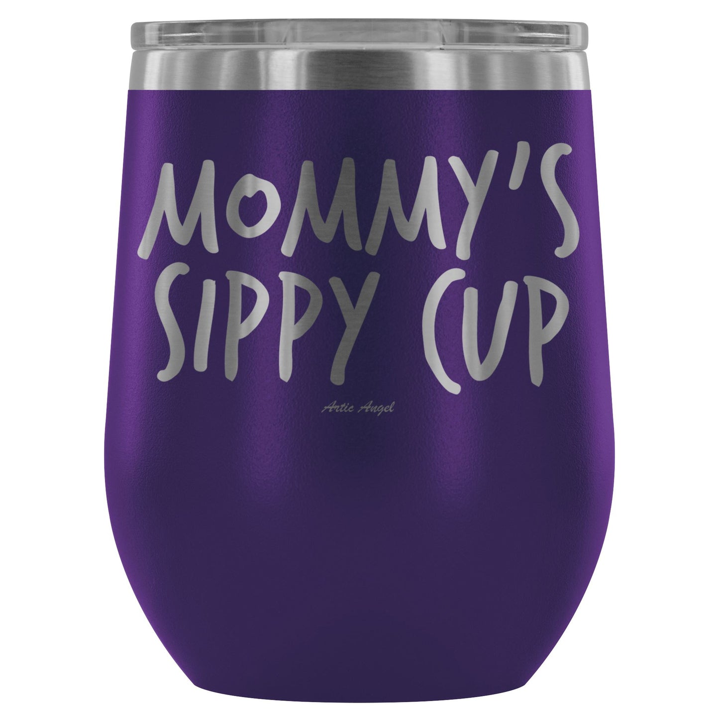 "Mommy's Sippy Cup" - Stemless Wine Cup Wine Tumbler Purple