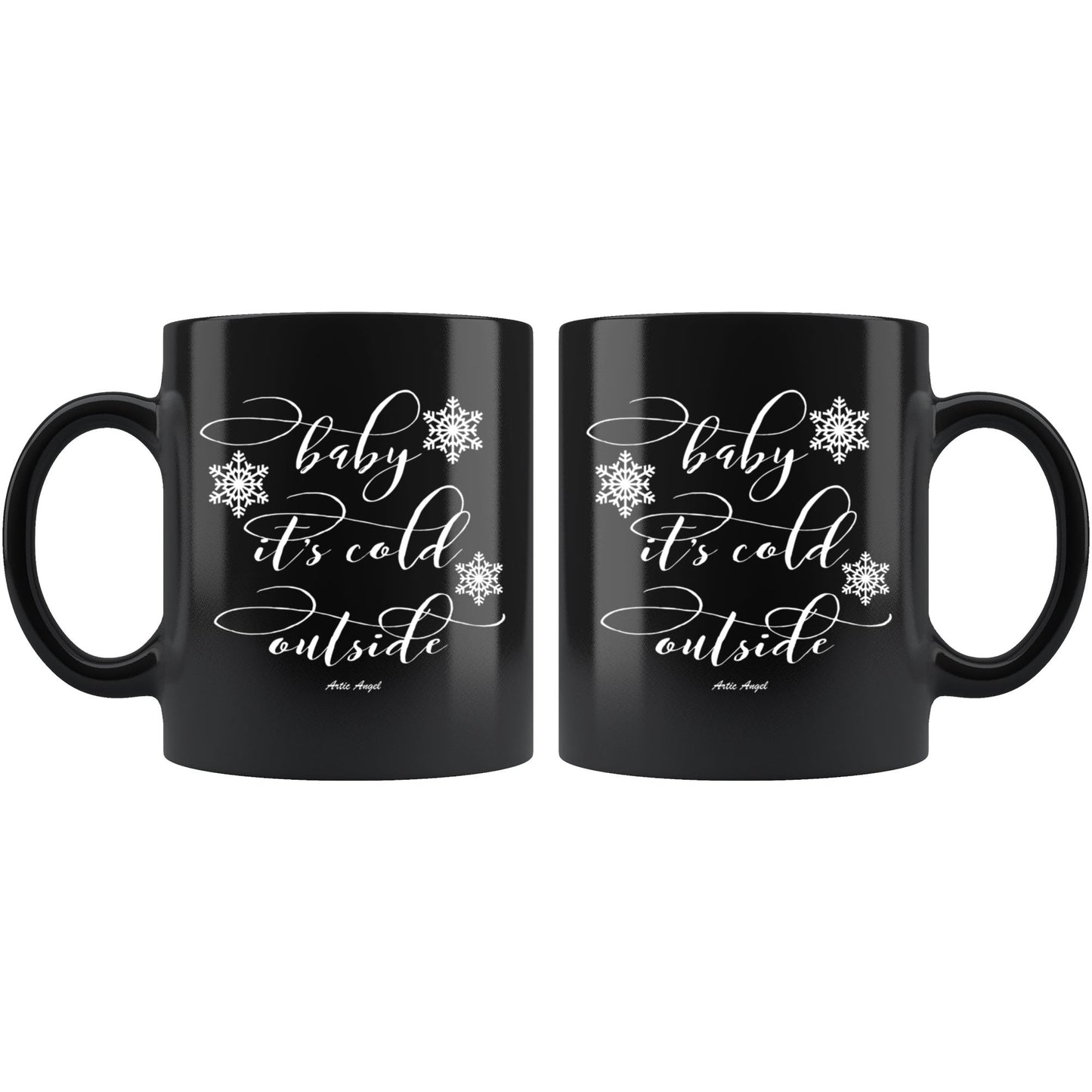 "Baby It's Cold Outside" - Black 11oz Christmas Mug Drinkware