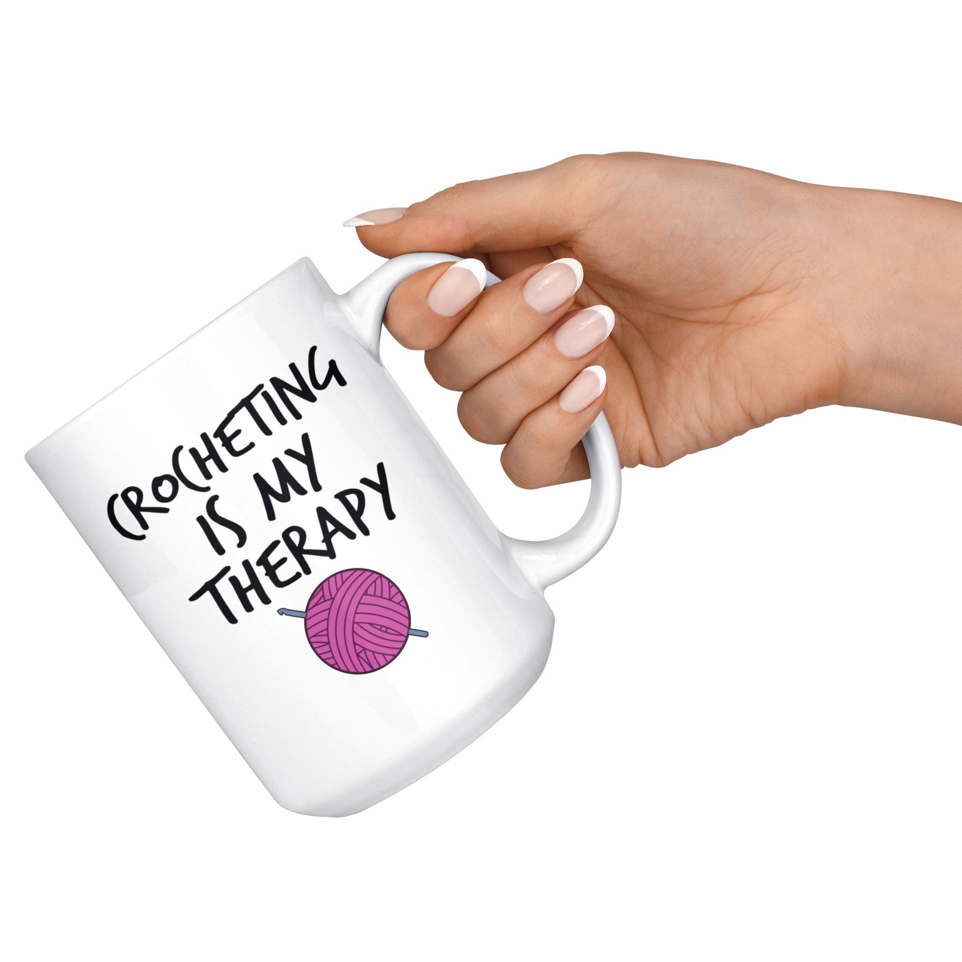 Funny "Crocheting Is My Therapy" Coffee Mug Drinkware