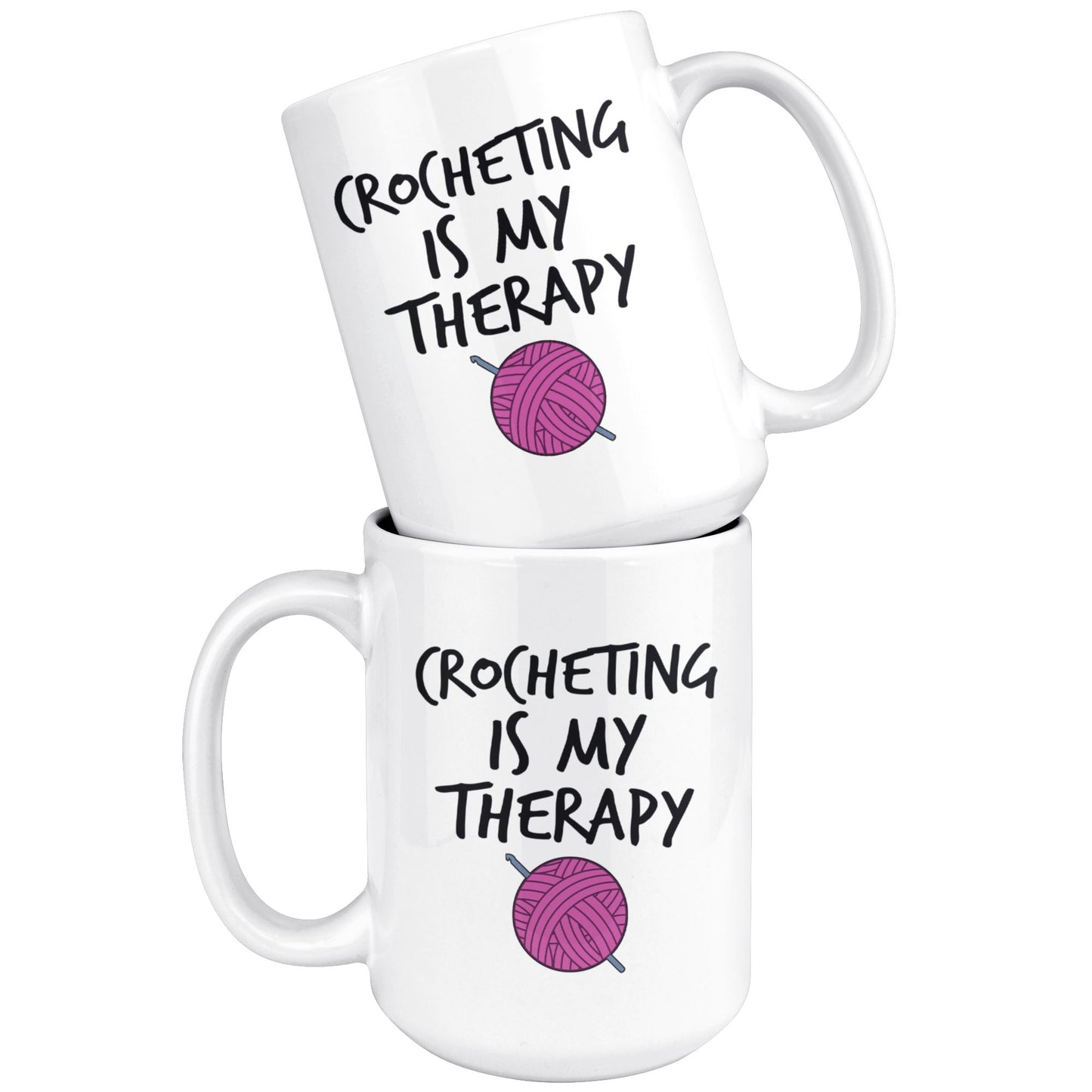 Funny "Crocheting Is My Therapy" Coffee Mug Drinkware